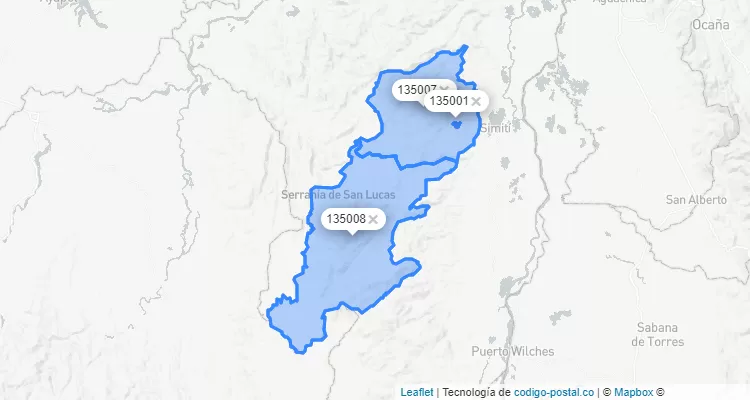 Santa Rosa del Sur ZIP Code, Bolívar