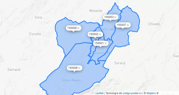 Tunja ZIP Code, Boyacá