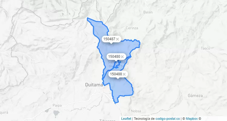 Santa Rosa de Viterbo ZIP Code, Boyacá