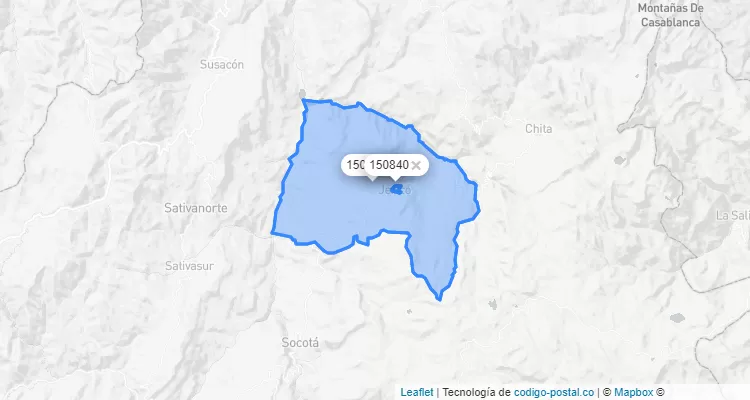 Código Postal de Jericó, Boyacá