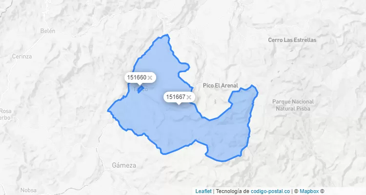 Código Postal de Tasco, Boyacá