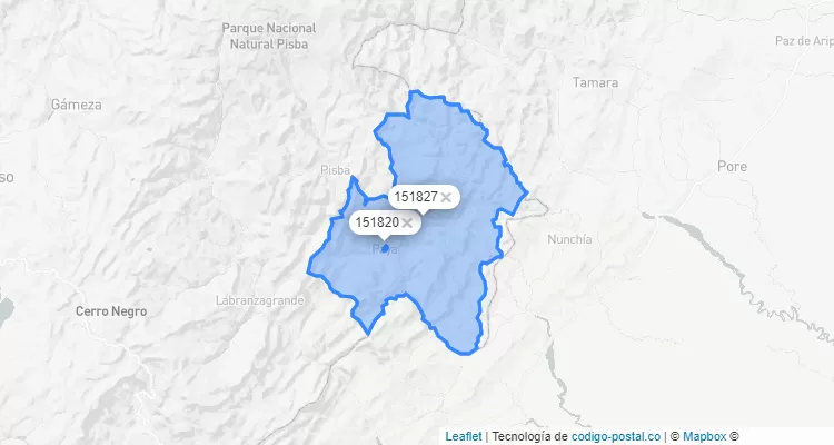 Paya ZIP Code, Boyacá
