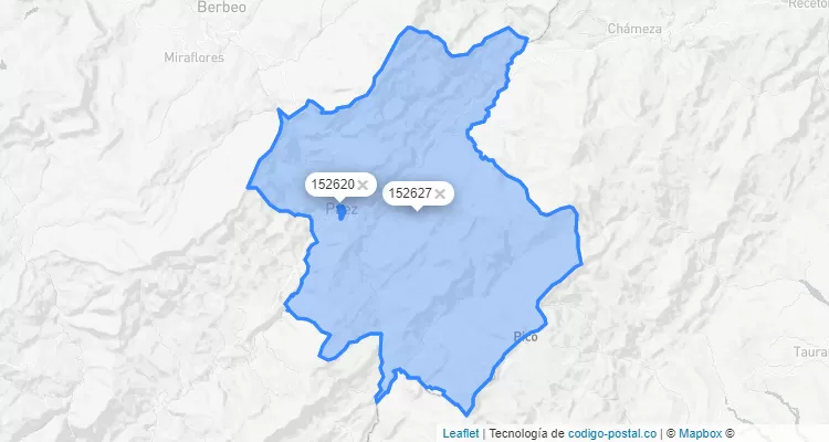 Código Postal de Páez, Boyacá