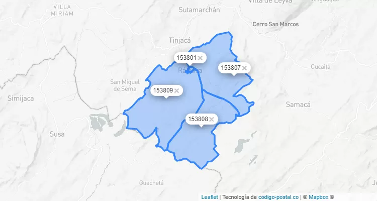 Ráquira ZIP Code, Boyacá