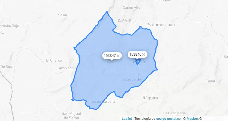 Tinjacá ZIP Code, Boyacá