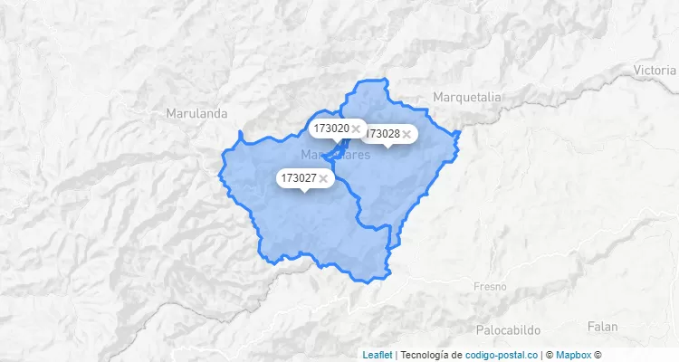 Código Postal de Manzanares, Caldas
