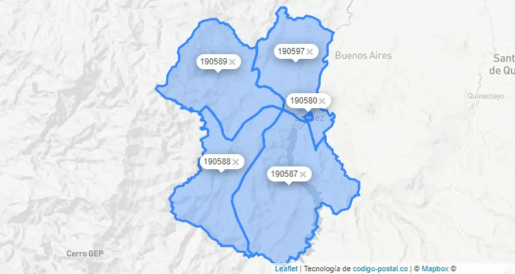 Suárez ZIP Code, Cauca