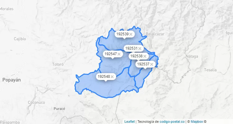 Inzá ZIP Code, Cauca