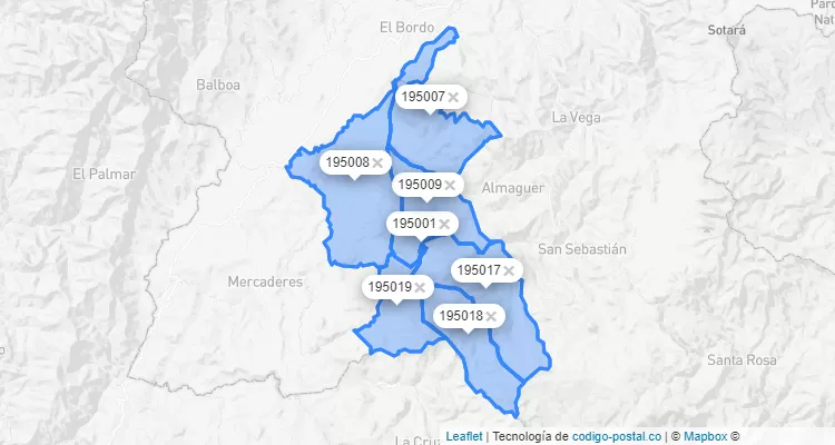 Bolívar ZIP Code, Cauca