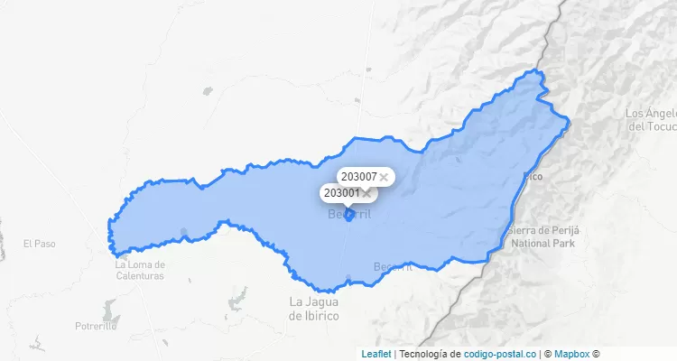 Código Postal de Becerril, Cesar