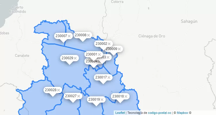 Código Postal de Montería, Córdoba