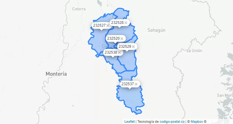 Ciénaga de Oro ZIP Code, Córdoba