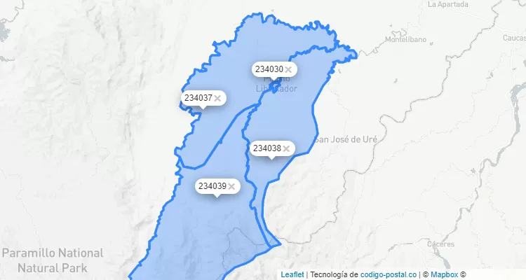 Puerto Libertador ZIP Code, Córdoba