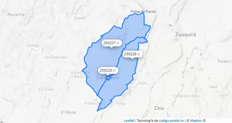 Subachoque ZIP Code, Cundinamarca