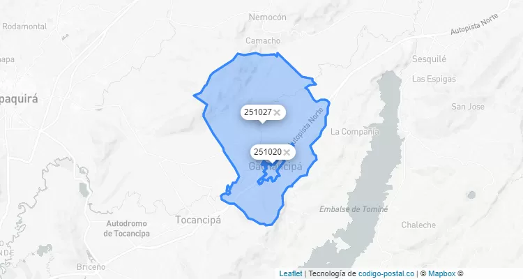 Código Postal de Gachancipá, Cundinamarca
