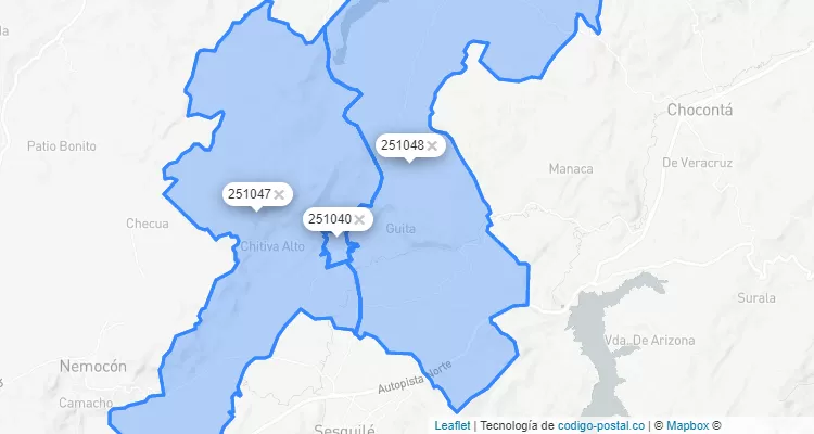 Suesca ZIP Code, Cundinamarca