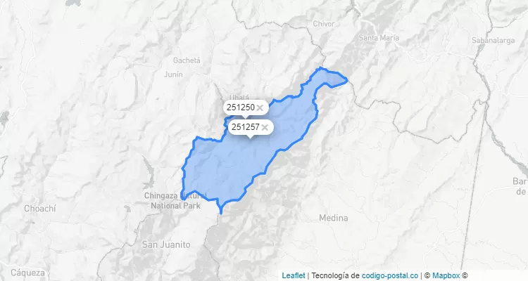 Código Postal de Gachalá, Cundinamarca