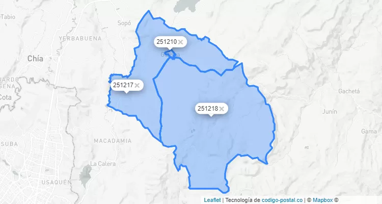 Guasca ZIP Code, Cundinamarca