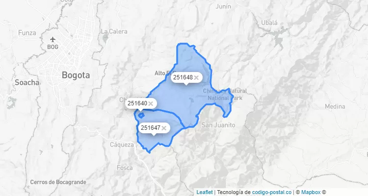 Código Postal de Fómeque, Cundinamarca