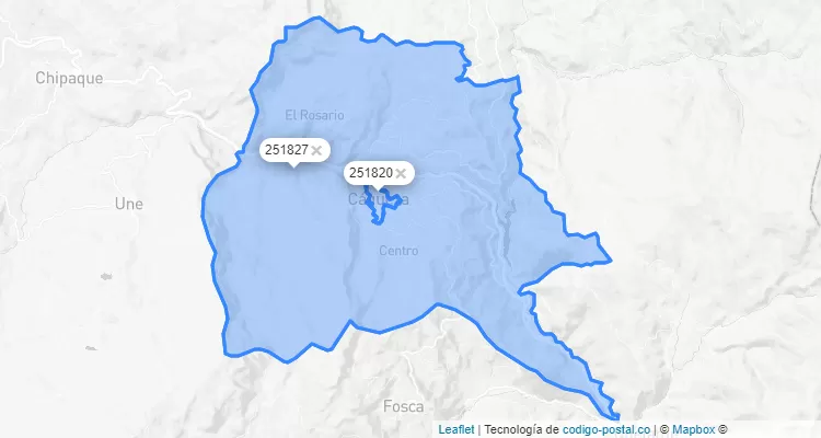 Código Postal de Cáqueza, Cundinamarca