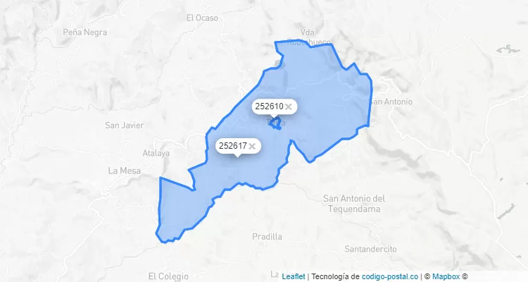 Código Postal de Tena, Cundinamarca