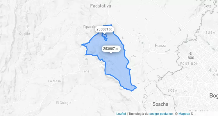 Bojacá ZIP Code, Cundinamarca