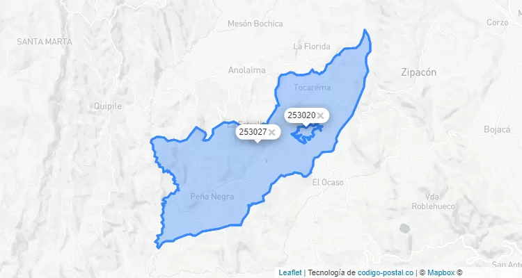 Código Postal de Cachipay, Cundinamarca