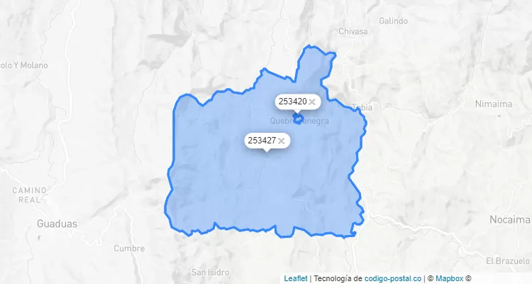 Código Postal de Quebradanegra, Cundinamarca