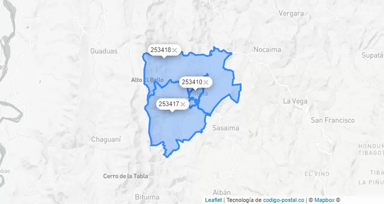 Villeta ZIP Code, Cundinamarca