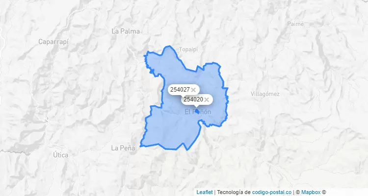 Código Postal de El Peñón, Cundinamarca
