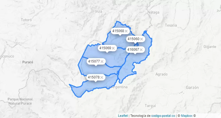 Código Postal de La Plata, Huila