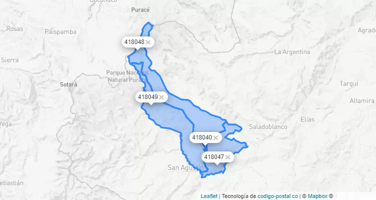 Código Postal de Isnos, Huila