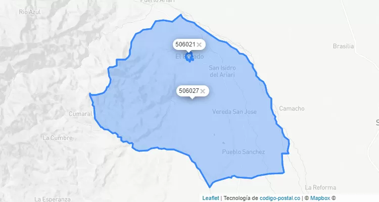 Código Postal de El Dorado, Meta