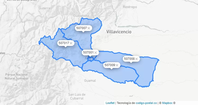 Código Postal de Acacías, Meta