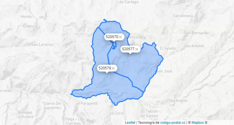 Arboleda - Berruecos ZIP Code, Nariño