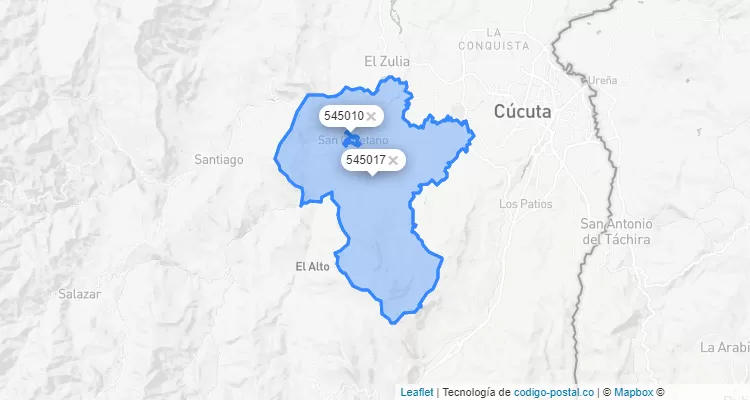 Código Postal de San Cayetano, Norte de Santander
