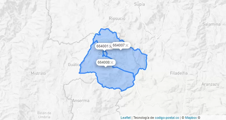Quinchía ZIP Code, Risaralda