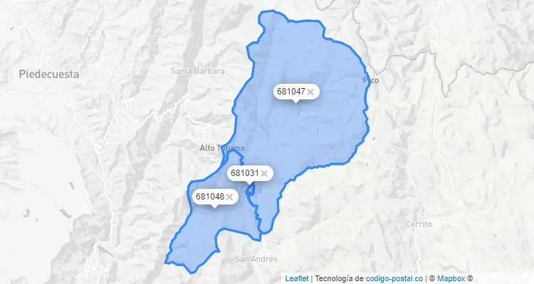 Guaca ZIP Code, Santander