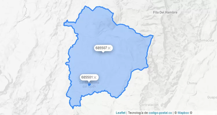 Santa Helena del Opón ZIP Code, Santander