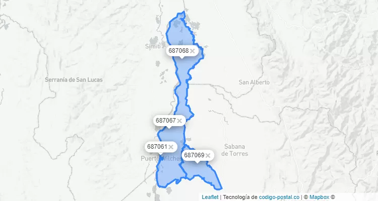 Puerto Wilches ZIP Code, Santander