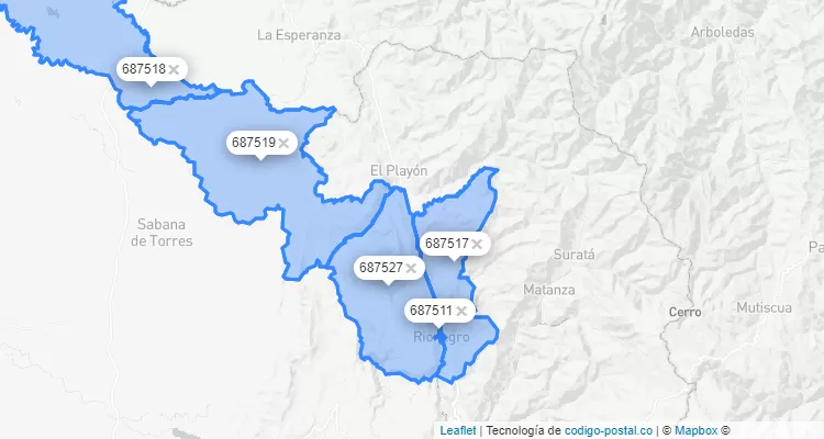 Rionegro ZIP Code, Santander