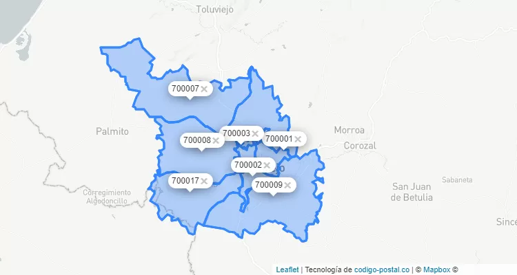 Sincelejo ZIP Code, Sucre