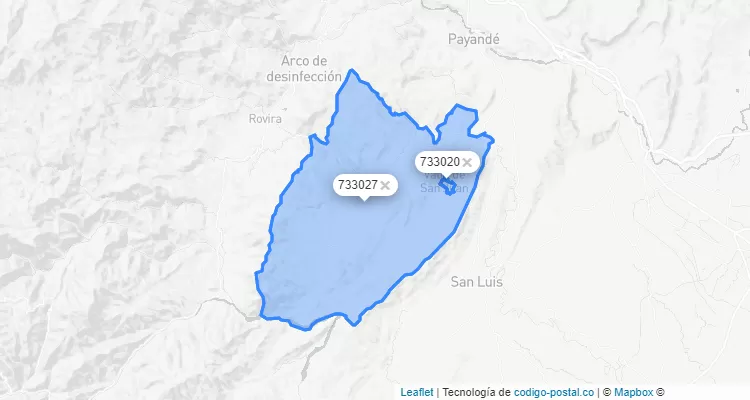 Valle de San Juan ZIP Code, Tolima