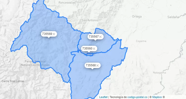 Chaparral ZIP Code, Tolima