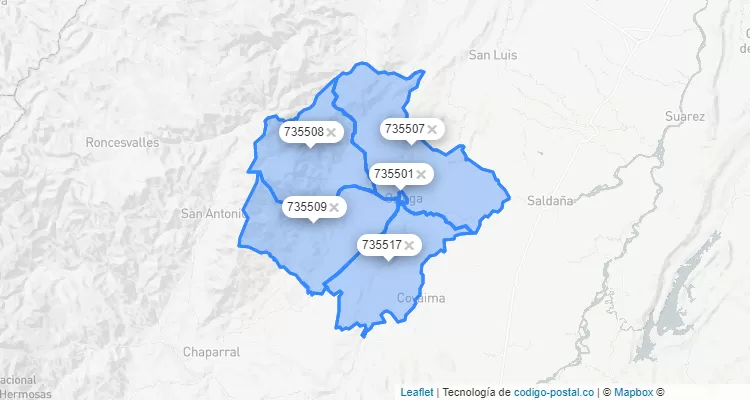 Ortega ZIP Code, Tolima