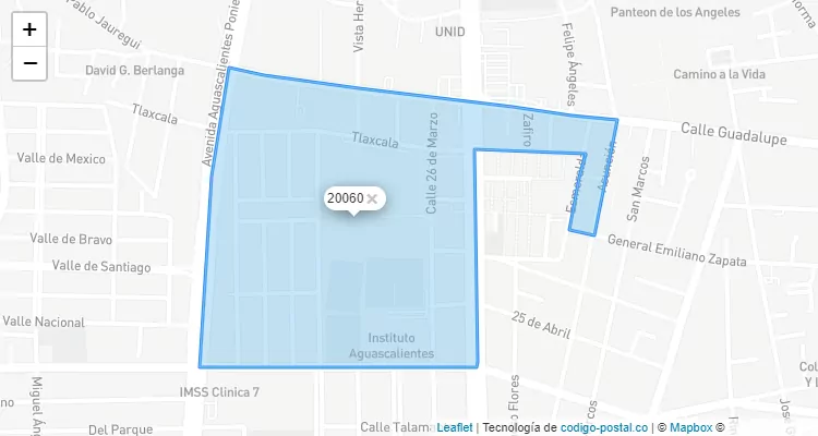 Código Postal Fraccionamiento Moderno, Aguascalientes - Aguascalientes