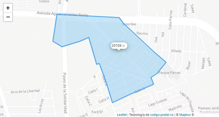 Código Postal Fraccionamiento Bosques del Prado Oriente, Aguascalientes - Aguascalientes