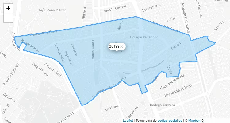 Código Postal Fraccionamiento Municipio Libre, Aguascalientes - Aguascalientes