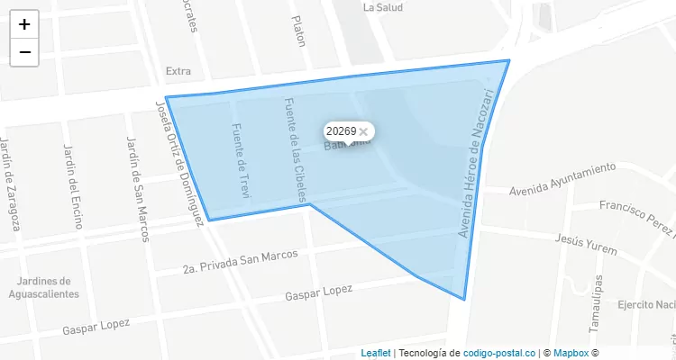 Código Postal Colonia Jardines de La Luz, Aguascalientes - Aguascalientes