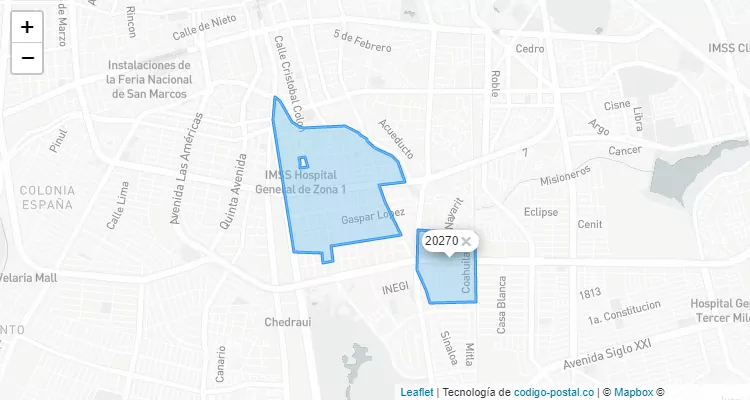 Código Postal Fraccionamiento México, Aguascalientes - Aguascalientes